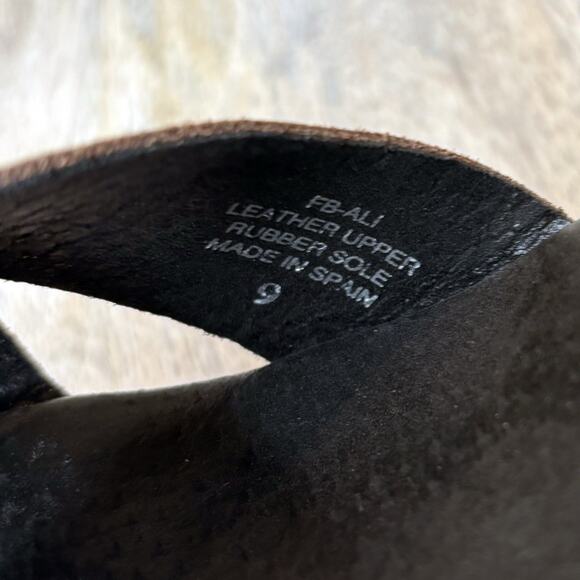 FreeBird By Steven Ali Women's Brown Leather Sandals Mules Shoes US Size 9 - Picture 13 of 13